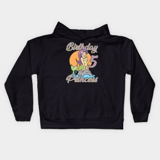 Fifth 5th Birthday Mermaid Princess Kids Hoodie